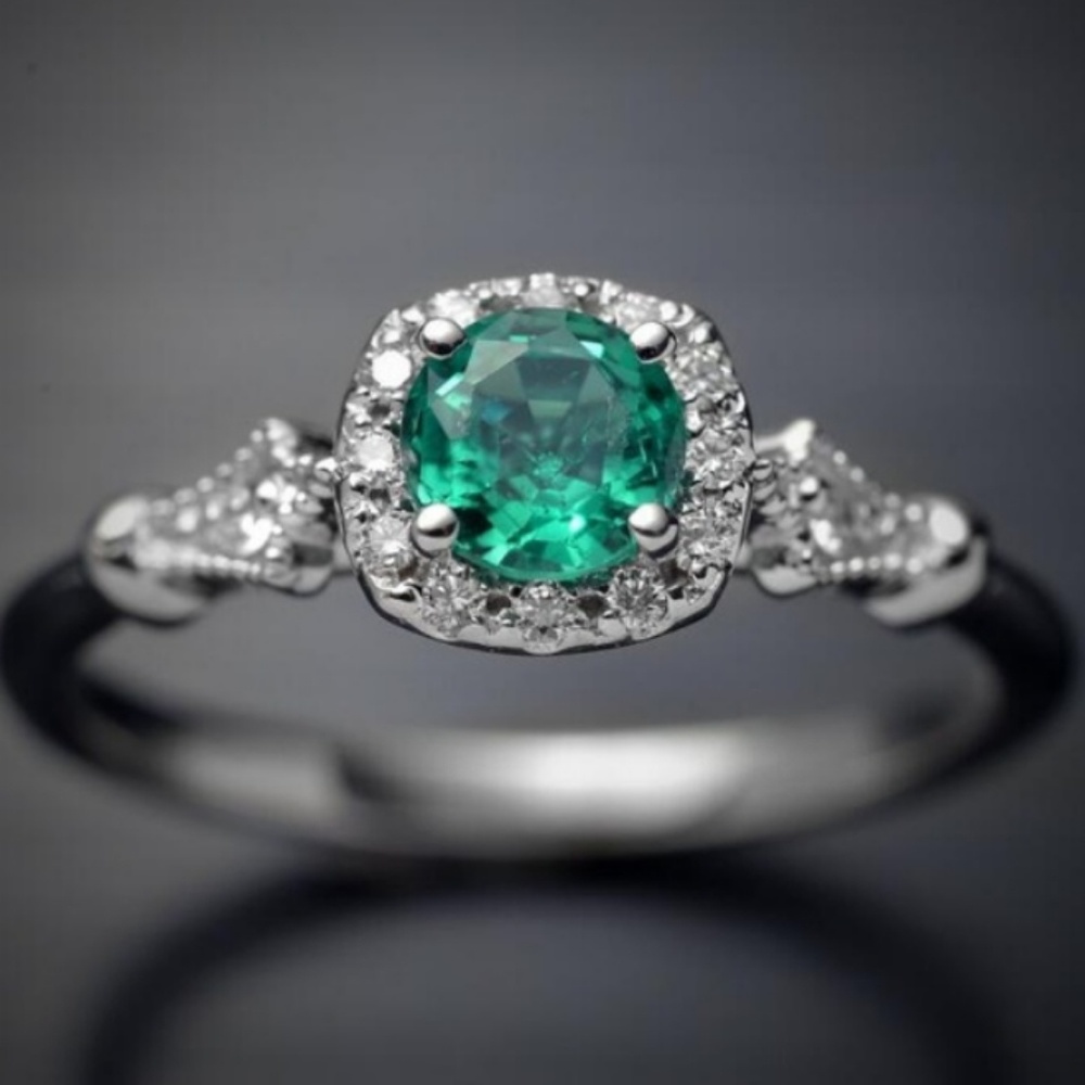 lab created emerald ring